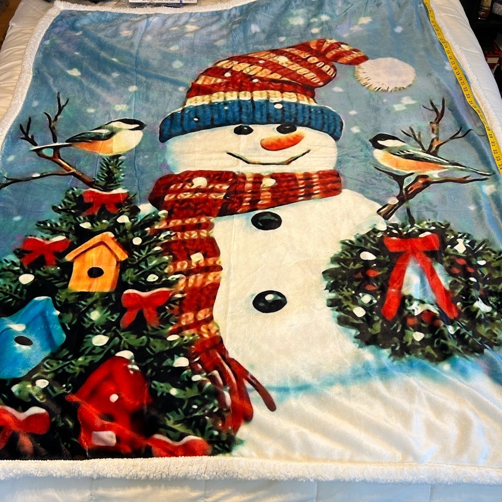 NWOT Xmas Snowman Blanket